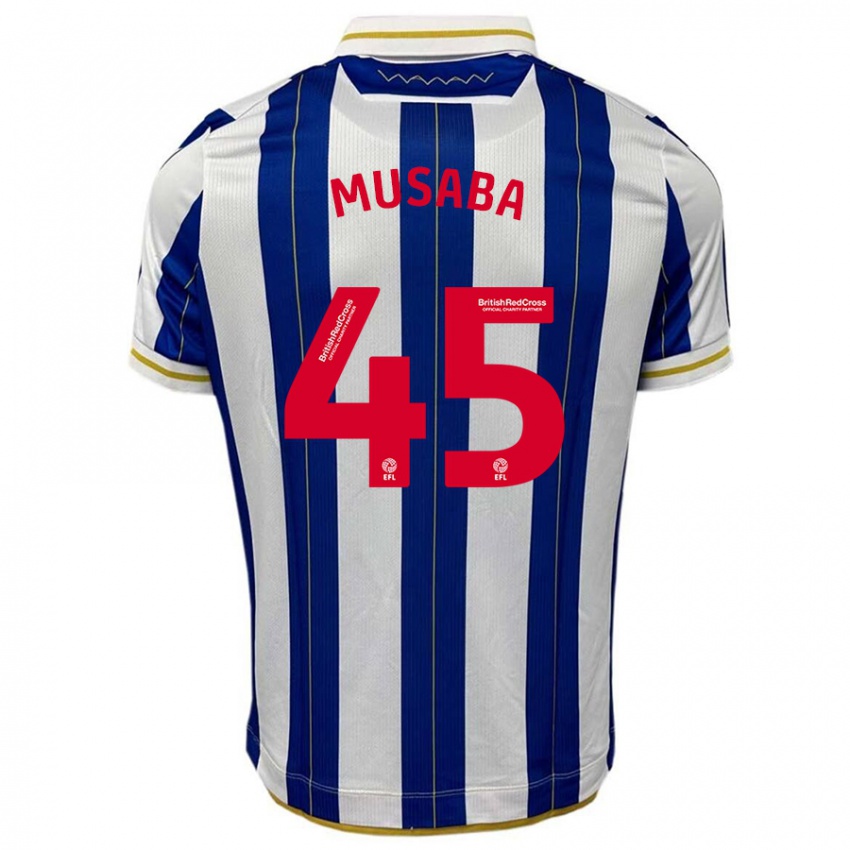 Herren Anthony Musaba #45 Blau Weiss Heimtrikot Trikot 2023/24 T-Shirt Schweiz