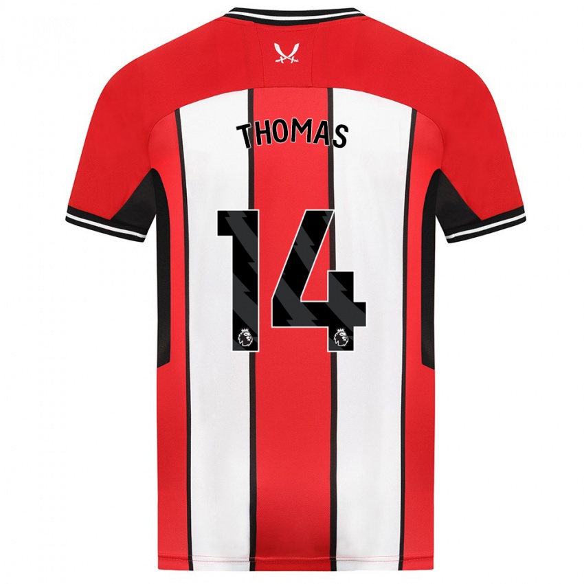 Homme Maillot Luke Thomas #14 Rouge Tenues Domicile 2023/24 T-Shirt Suisse