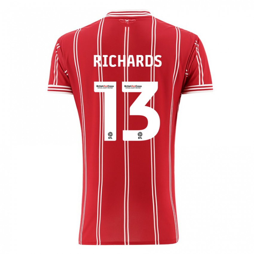 Herren Harvey Wiles-Richards #13 Rot Heimtrikot Trikot 2023/24 T-Shirt Schweiz