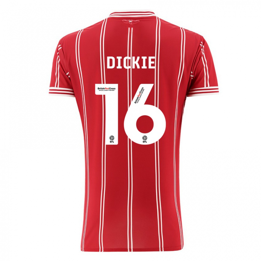 Herren Rob Dickie #16 Rot Heimtrikot Trikot 2023/24 T-Shirt Schweiz