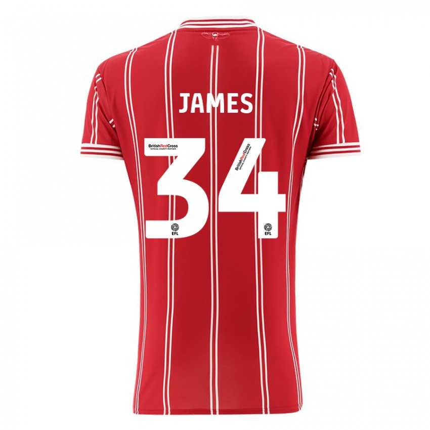 Herren Joseph James #34 Rot Heimtrikot Trikot 2023/24 T-Shirt Schweiz