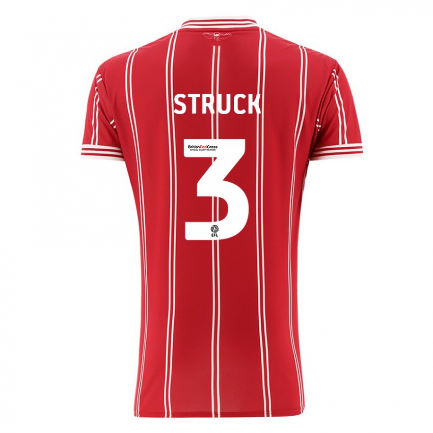 Herren Sille Struck #3 Rot Heimtrikot Trikot 2023/24 T-Shirt Schweiz