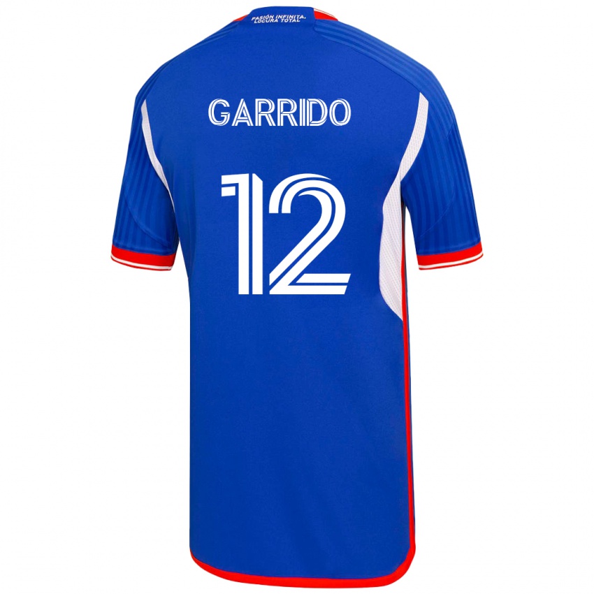 Homme Maillot Pedro Garrido #12 Bleu Tenues Domicile 2023/24 T-Shirt Suisse