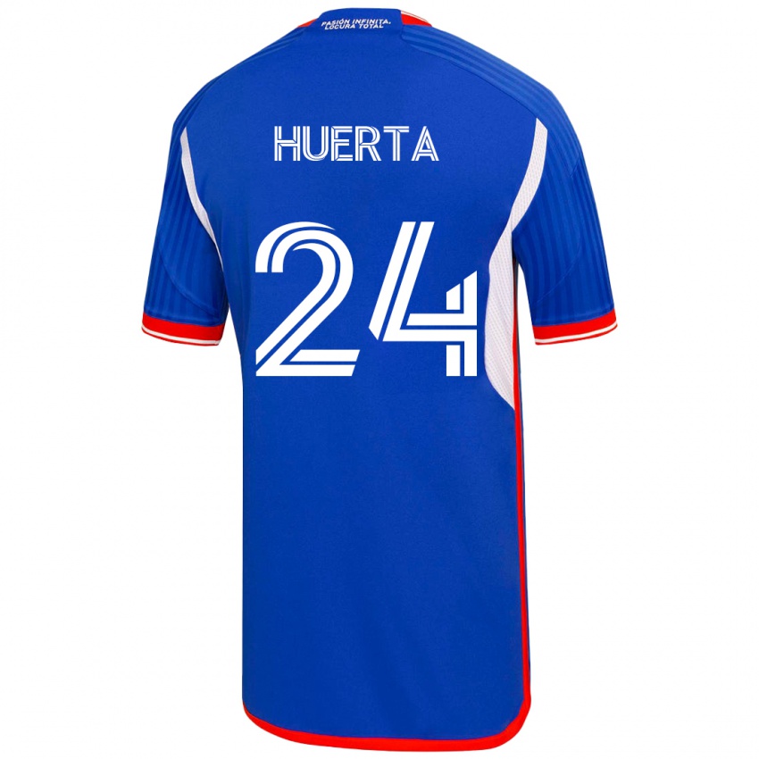 Homme Maillot Renato Huerta #24 Bleu Tenues Domicile 2023/24 T-Shirt Suisse