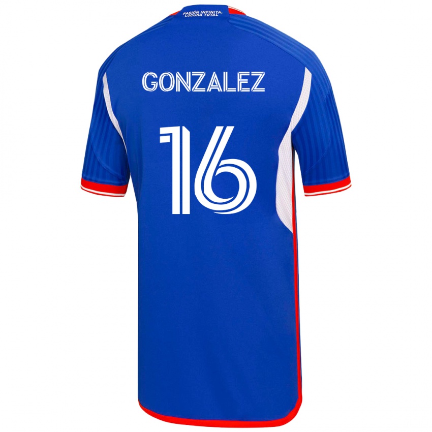 Homme Maillot Monserratt González #16 Bleu Tenues Domicile 2023/24 T-Shirt Suisse