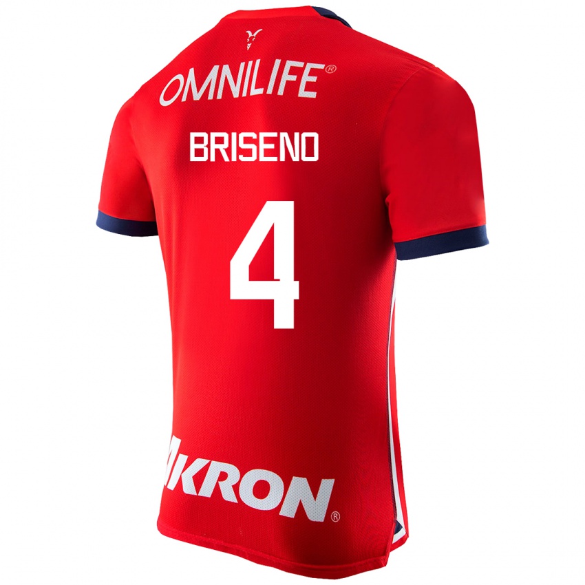 Herren Antonio Briseño #4 Rot Heimtrikot Trikot 2023/24 T-Shirt Schweiz