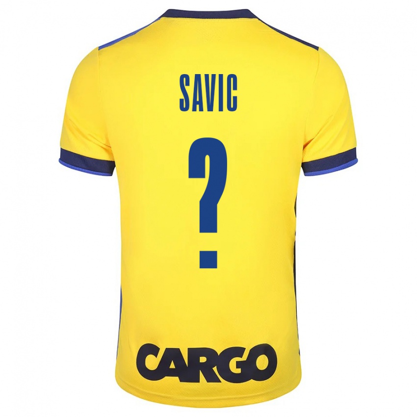 Homme Maillot Rom Savic #0 Jaune Tenues Domicile 2023/24 T-Shirt Suisse