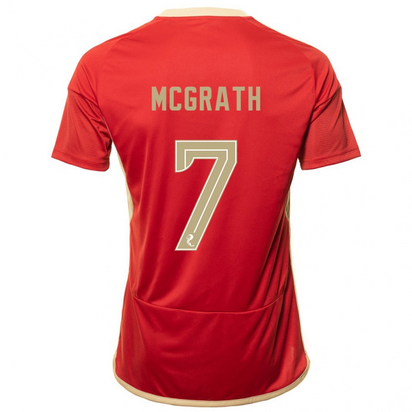 Homme Maillot Jamie Mcgrath #7 Rouge Tenues Domicile 2023/24 T-Shirt Suisse