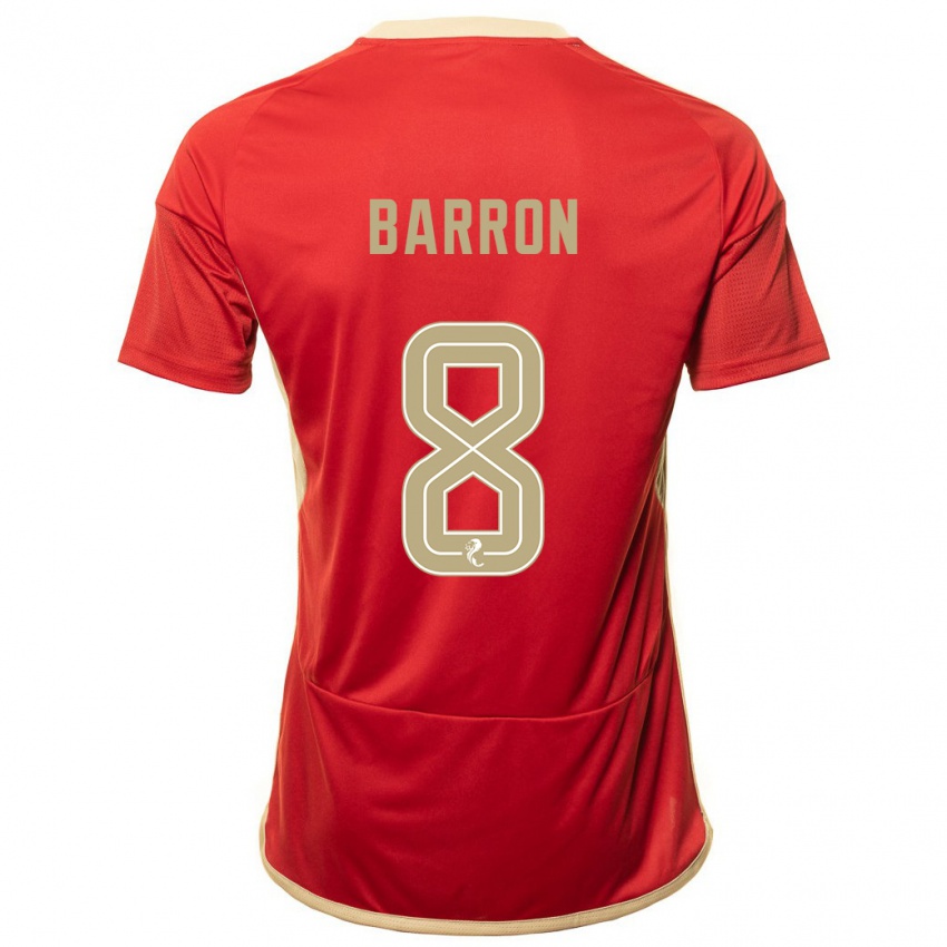Homme Maillot Connor Barron #8 Rouge Tenues Domicile 2023/24 T-Shirt Suisse