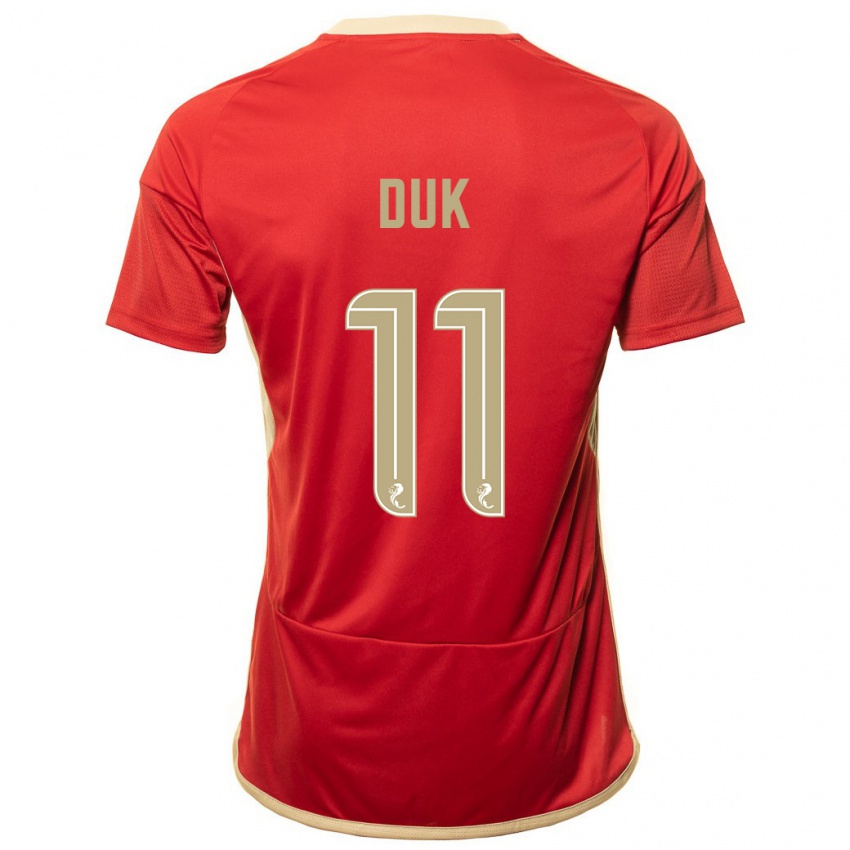 Herren Duk #11 Rot Heimtrikot Trikot 2023/24 T-Shirt Schweiz