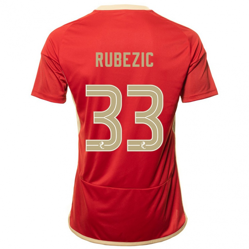 Herren Slobodan Rubezic #33 Rot Heimtrikot Trikot 2023/24 T-Shirt Schweiz