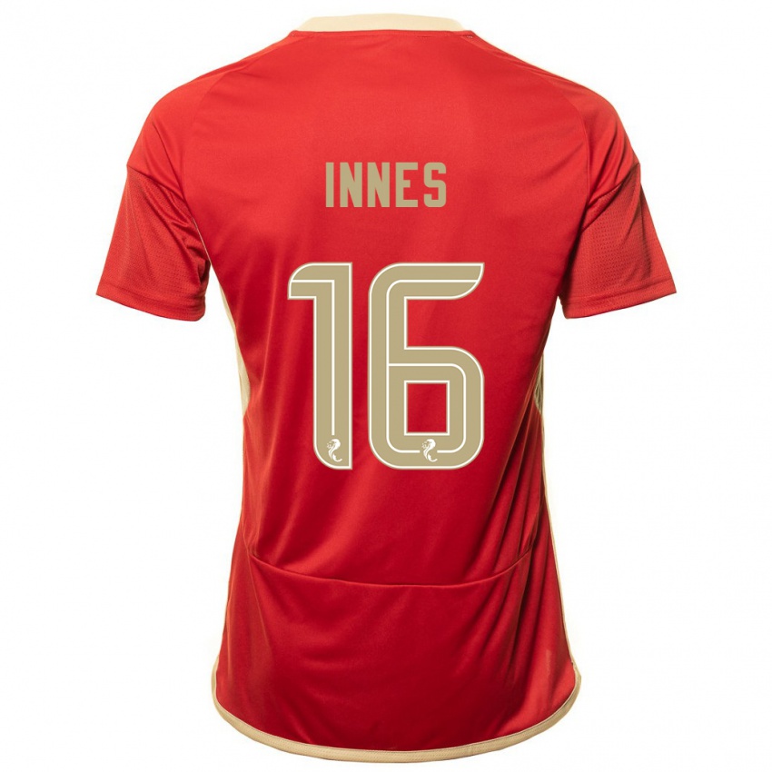Homme Maillot Hannah Innes #16 Rouge Tenues Domicile 2023/24 T-Shirt Suisse