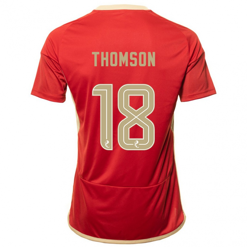 Homme Maillot Eva Thomson #18 Rouge Tenues Domicile 2023/24 T-Shirt Suisse