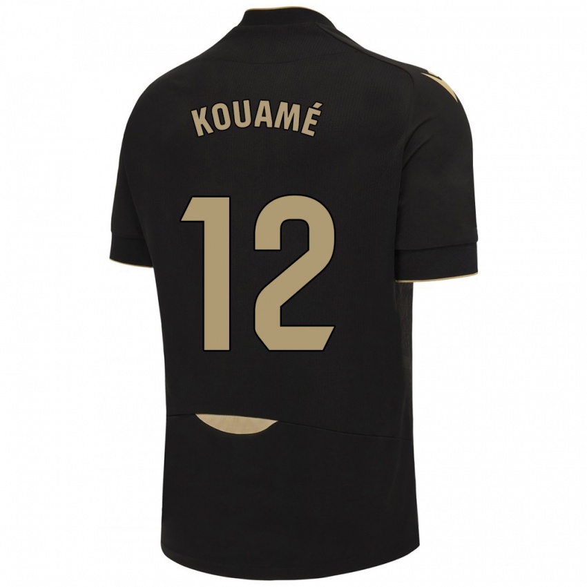 Homme Maillot Rominigue Kouamé #12 Noir Tenues Extérieur 2023/24 T-Shirt Suisse