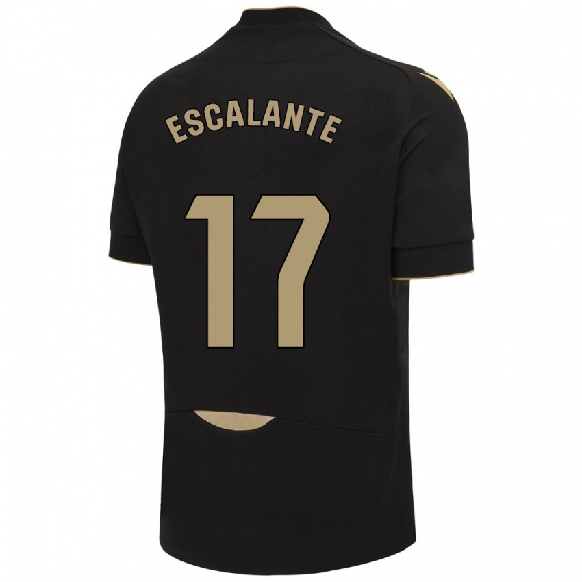 Homme Maillot Gonzalo Escalante #17 Noir Tenues Extérieur 2023/24 T-Shirt Suisse