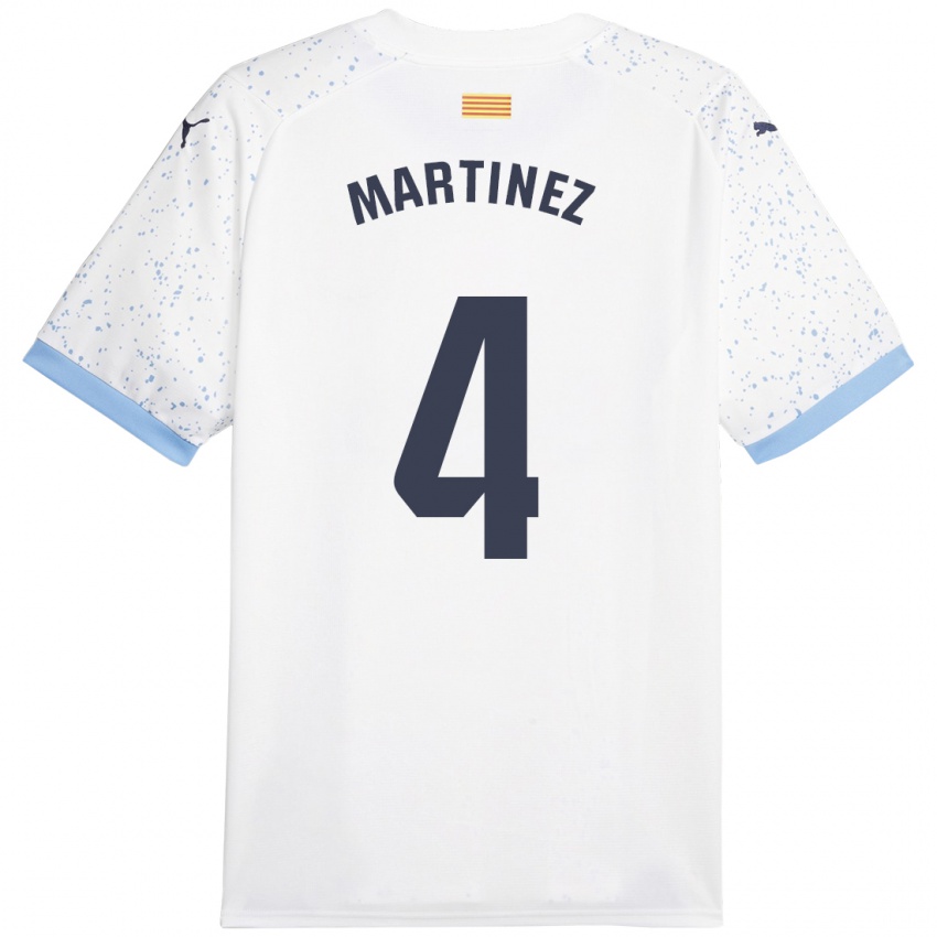 Homme Maillot Arnau Martínez #4 Blanc Tenues Extérieur 2023/24 T-Shirt Suisse