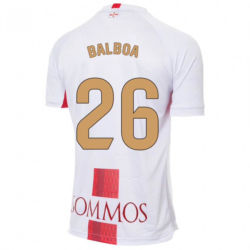 Homme Maillot Álex Balboa #26 Blanc Tenues Extérieur 2023/24 T-Shirt Suisse