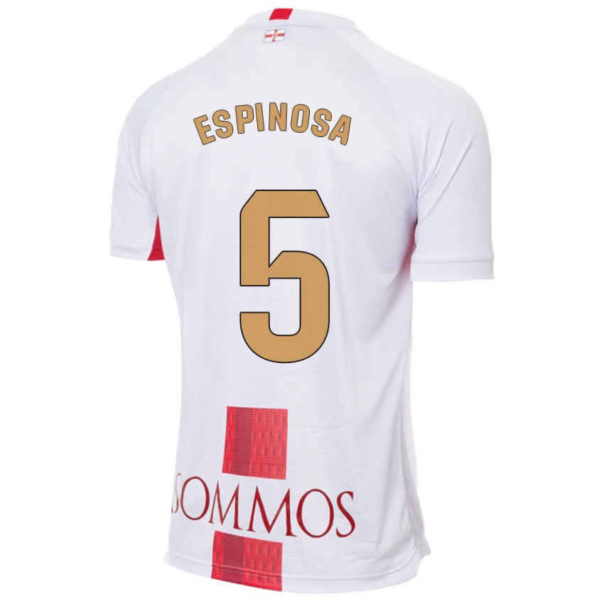 Homme Maillot Diego Espinosa #5 Blanc Tenues Extérieur 2023/24 T-Shirt Suisse