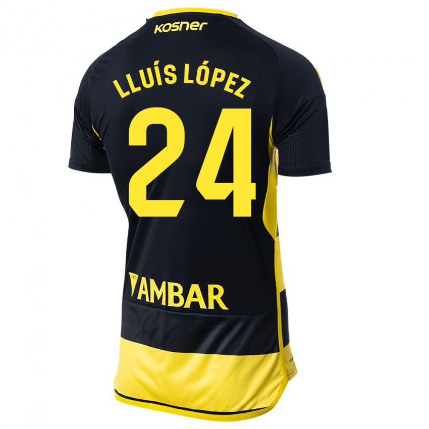 Herren Lluís López #24 Schwarz Gelb Auswärtstrikot Trikot 2023/24 T-Shirt Schweiz