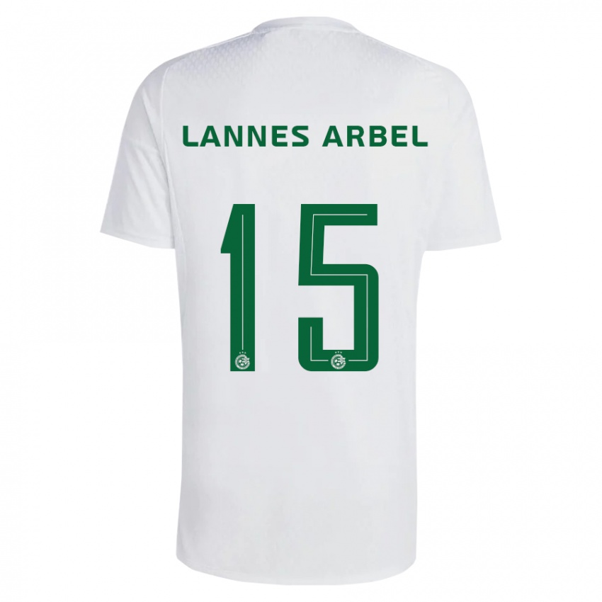 Homme Maillot Tomer Lannes Arbel #15 Vert Bleu Tenues Extérieur 2023/24 T-Shirt Suisse
