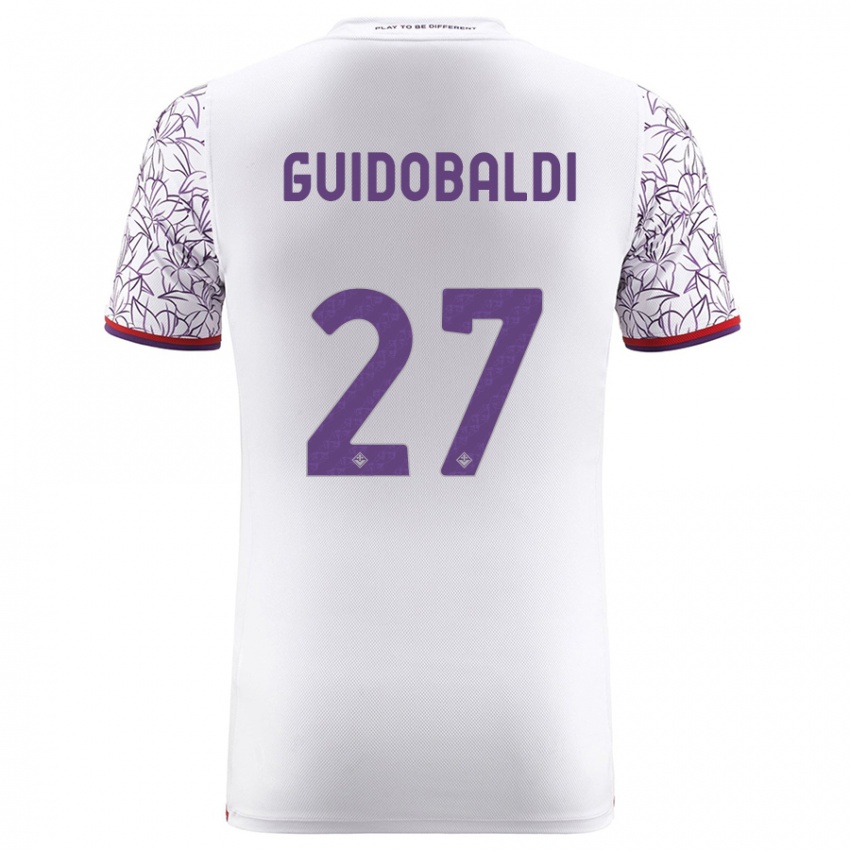 Homme Maillot Filippo Guidobaldi #27 Blanc Tenues Extérieur 2023/24 T-Shirt Suisse