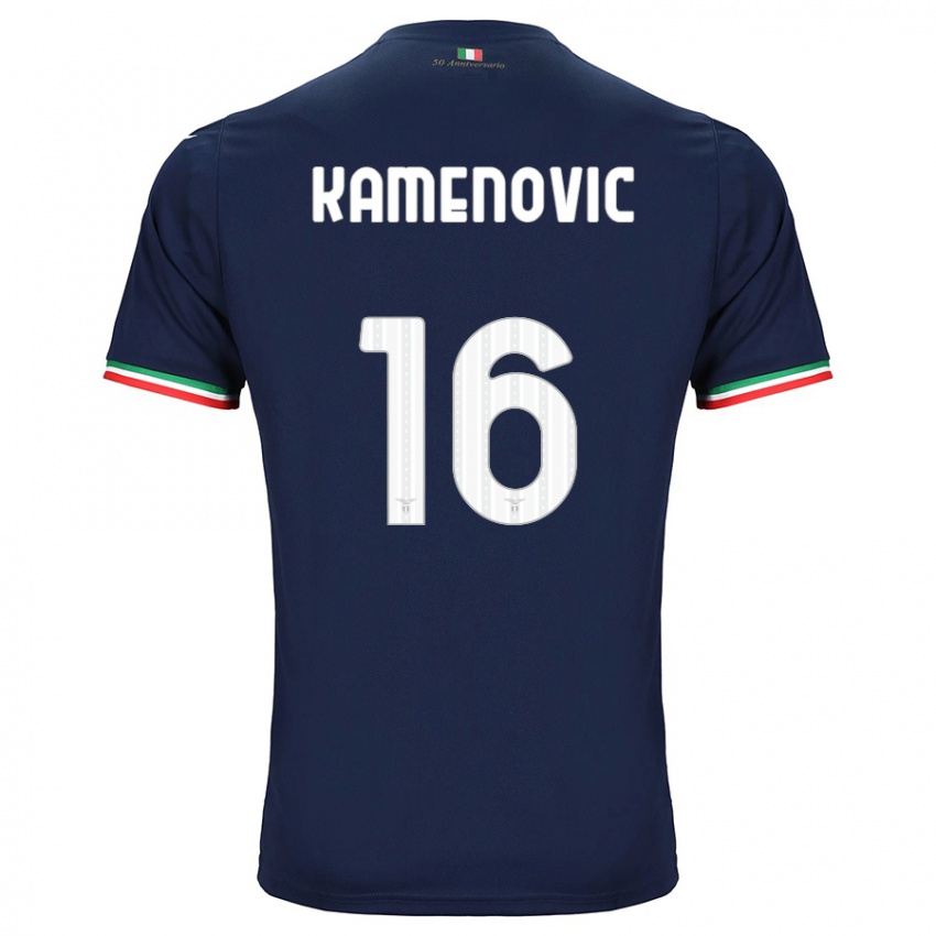 Homme Maillot Dimitrije Kamenovic #16 Marin Tenues Extérieur 2023/24 T-Shirt Suisse