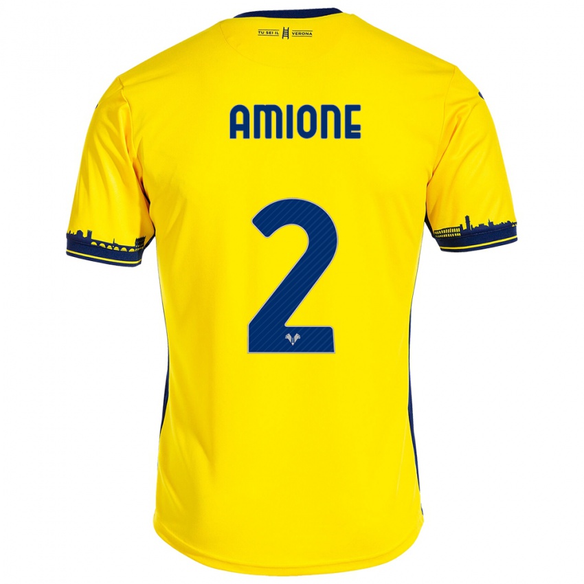 Homme Maillot Bruno Amione #2 Jaune Tenues Extérieur 2023/24 T-Shirt Suisse