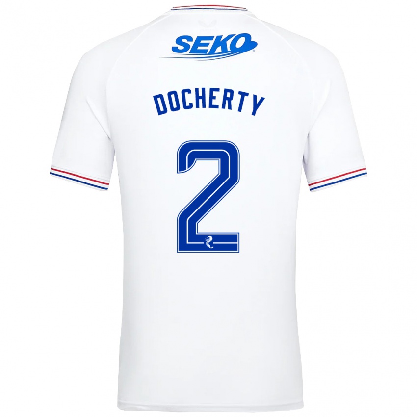 Herren Nicola Docherty #2 Weiß Auswärtstrikot Trikot 2023/24 T-Shirt Schweiz