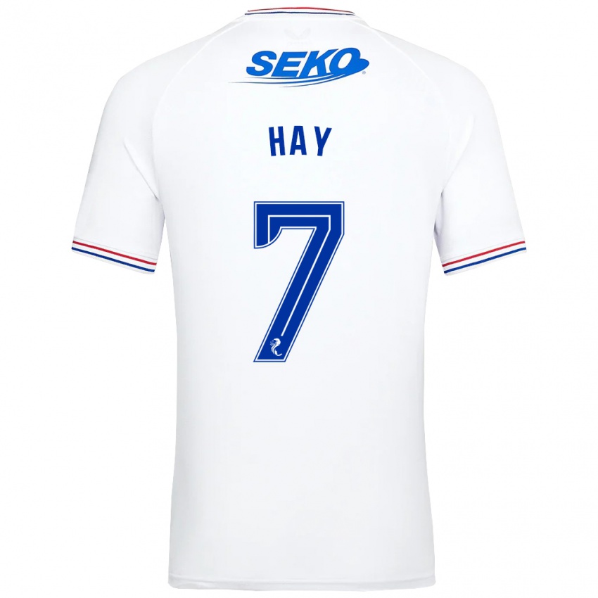 Homme Maillot Brogan Hay #7 Blanc Tenues Extérieur 2023/24 T-Shirt Suisse