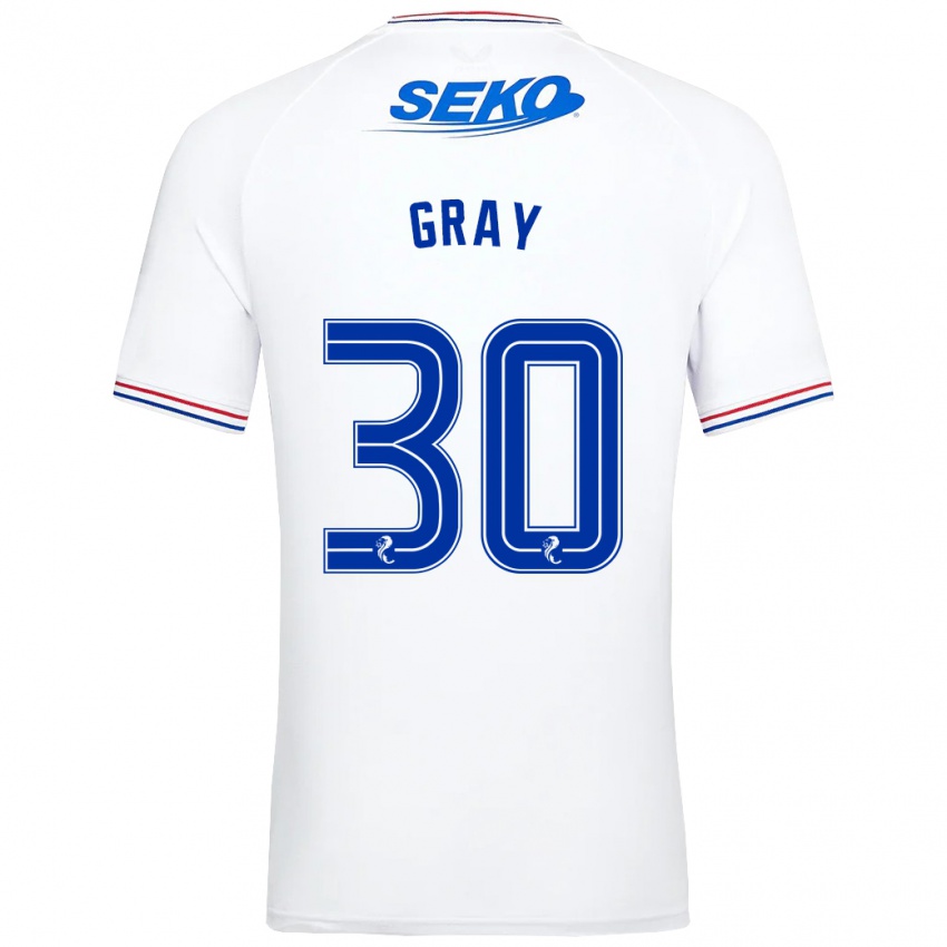 Herren Georgia Gray #30 Weiß Auswärtstrikot Trikot 2023/24 T-Shirt Schweiz