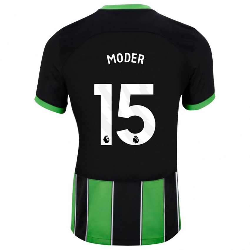 Homme Maillot Jakub Moder #15 Vert Noir Tenues Extérieur 2023/24 T-Shirt Suisse