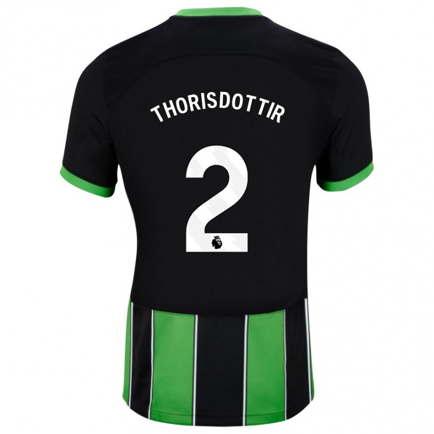 Homme Maillot Maria Thorisdottir #2 Vert Noir Tenues Extérieur 2023/24 T-Shirt Suisse