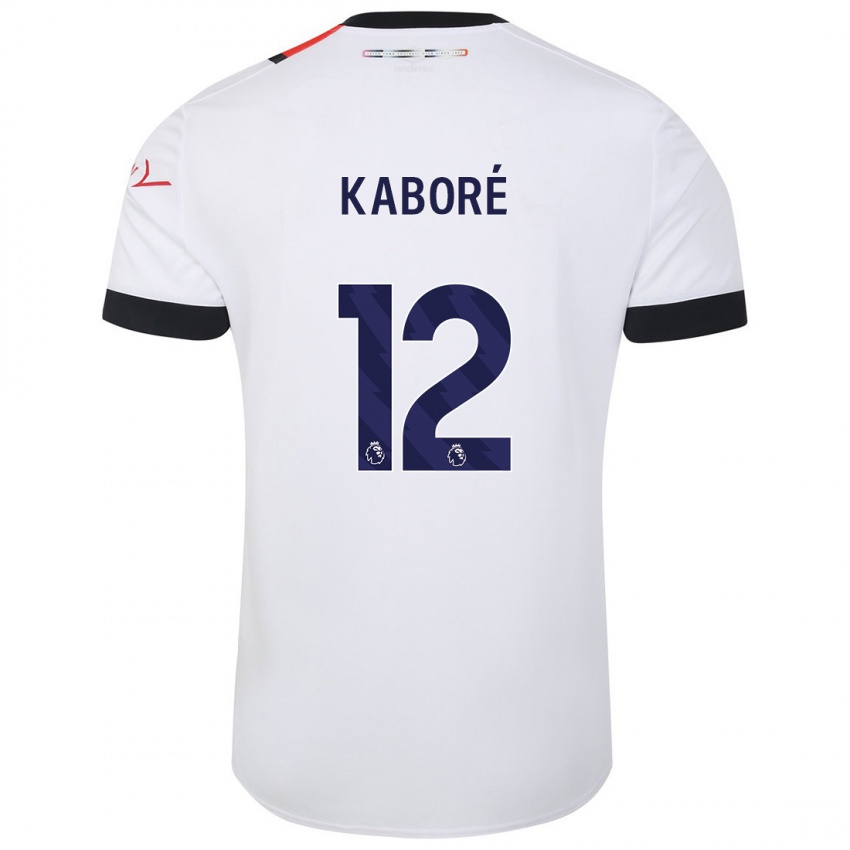 Homme Maillot Issa Kabore #12 Blanc Tenues Extérieur 2023/24 T-Shirt Suisse