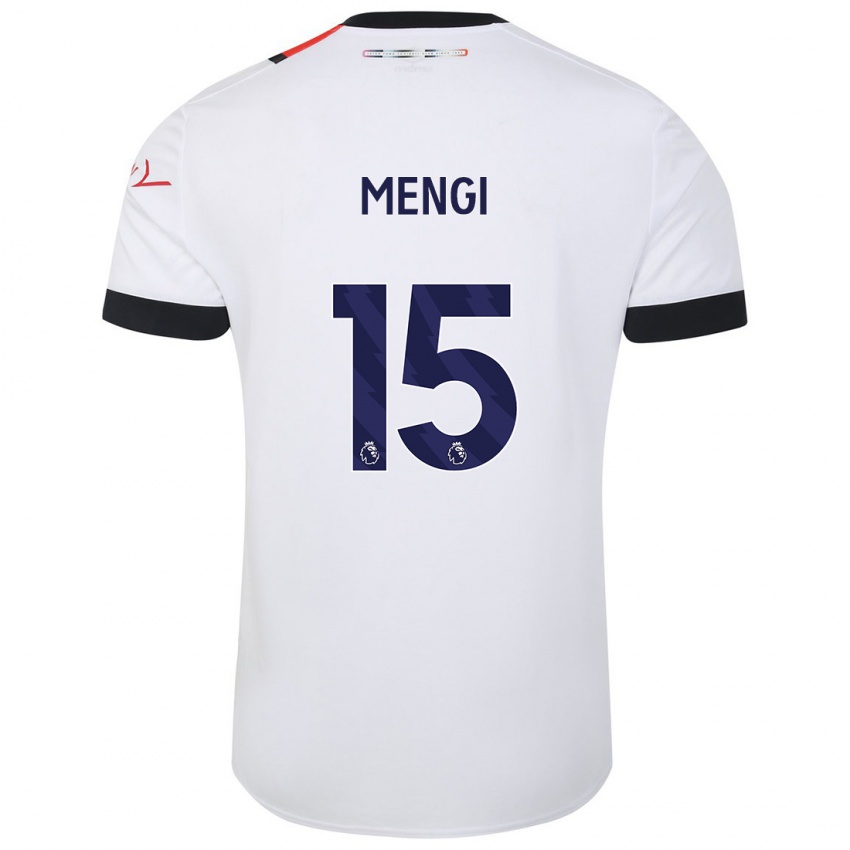 Homme Maillot Teden Mengi #15 Blanc Tenues Extérieur 2023/24 T-Shirt Suisse