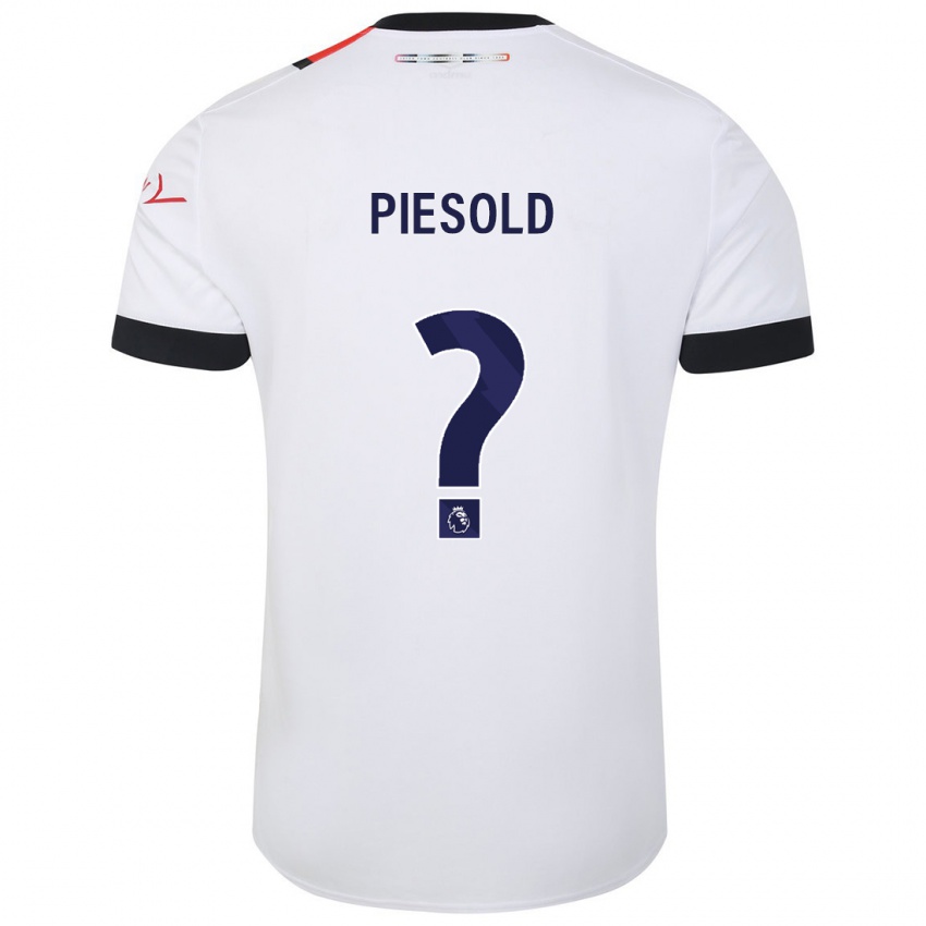 Homme Maillot Axel Piesold #0 Blanc Tenues Extérieur 2023/24 T-Shirt Suisse