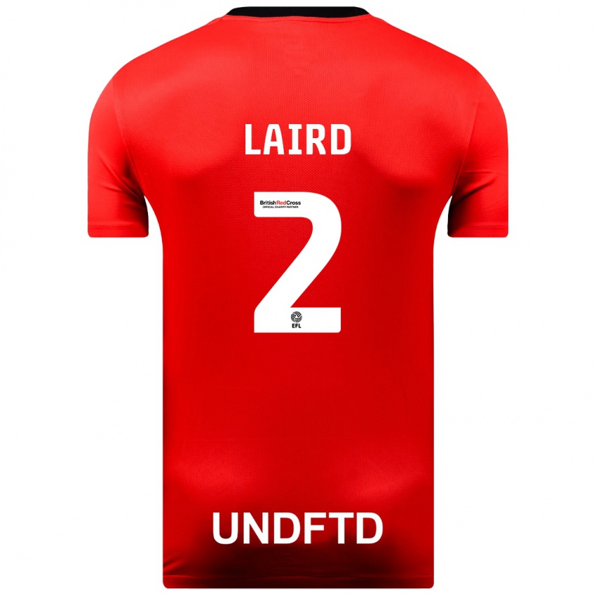 Homme Maillot Ethan Laird #2 Rouge Tenues Extérieur 2023/24 T-Shirt Suisse