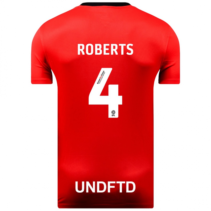 Homme Maillot Marc Roberts #4 Rouge Tenues Extérieur 2023/24 T-Shirt Suisse