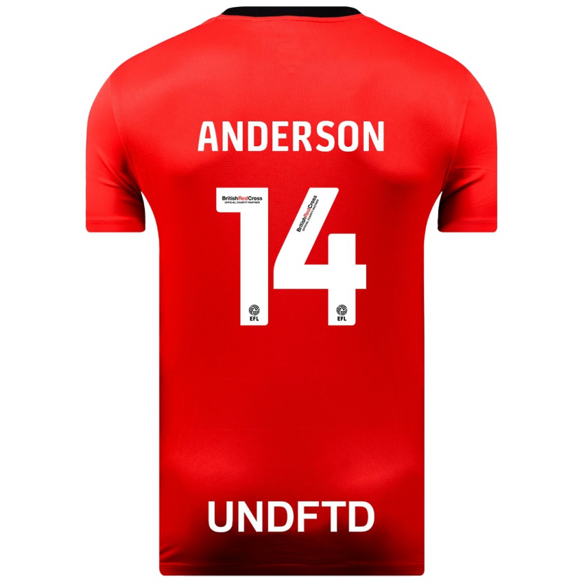 Herren Keshi Anderson #14 Rot Auswärtstrikot Trikot 2023/24 T-Shirt Schweiz