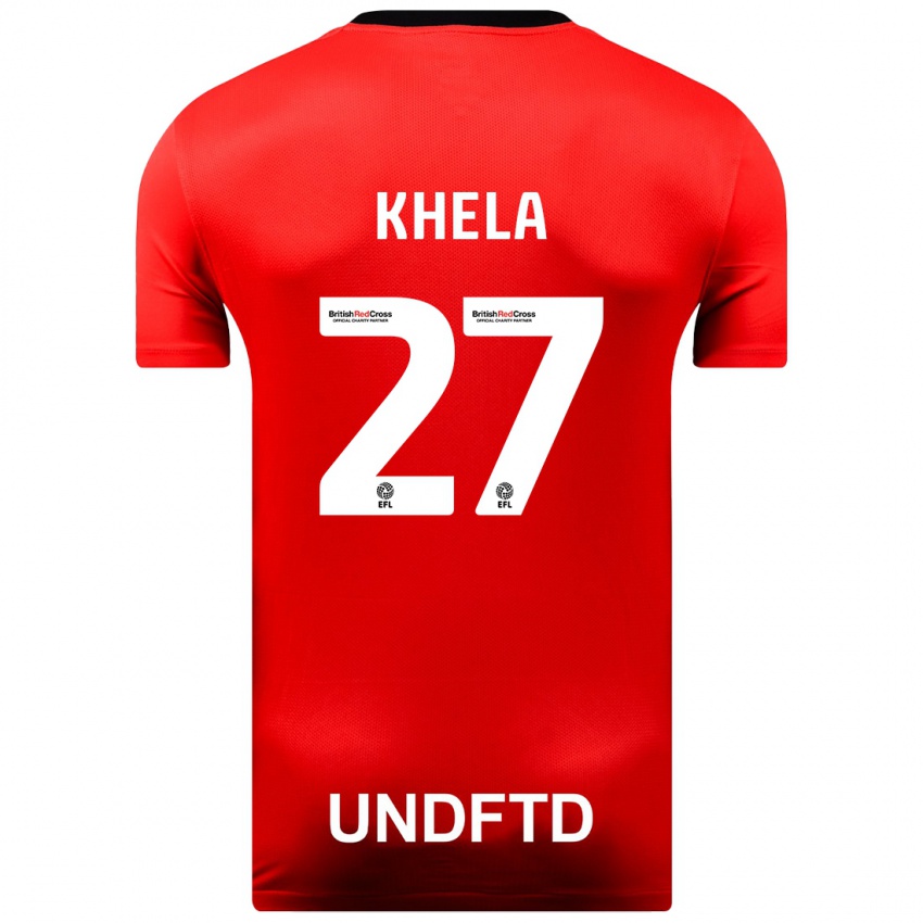 Homme Maillot Brandon Khela #27 Rouge Tenues Extérieur 2023/24 T-Shirt Suisse