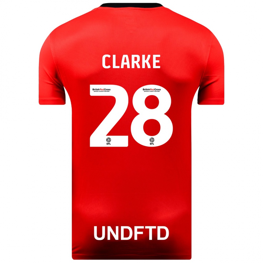 Herren Charlotte Clarke #28 Rot Auswärtstrikot Trikot 2023/24 T-Shirt Schweiz