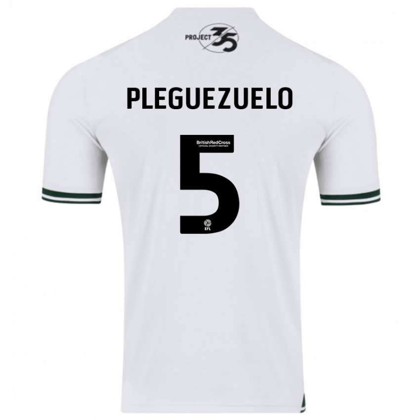 Homme Maillot Julio Pleguezuelo #5 Blanc Tenues Extérieur 2023/24 T-Shirt Suisse