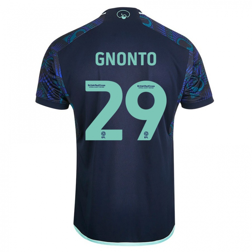 Homme Maillot Wilfried Gnonto #29 Bleu Tenues Extérieur 2023/24 T-Shirt Suisse