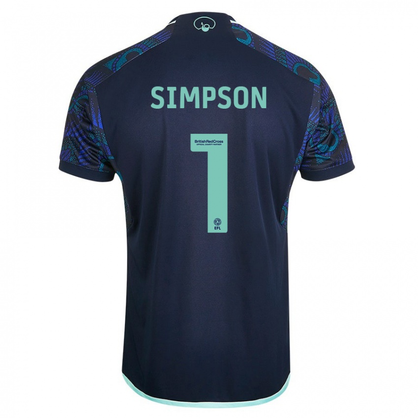 Homme Maillot Carrie Simpson #1 Bleu Tenues Extérieur 2023/24 T-Shirt Suisse