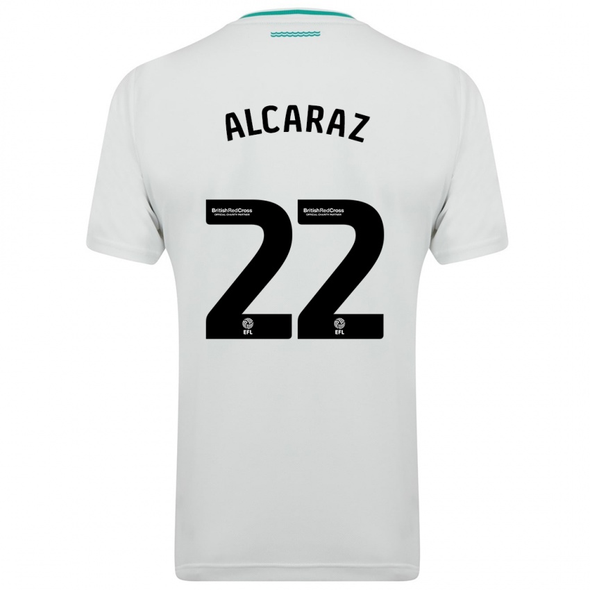 Homme Maillot Carlos Alcaraz #22 Blanc Tenues Extérieur 2023/24 T-Shirt Suisse