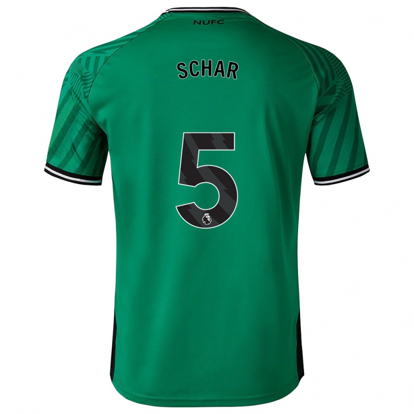 Homme Maillot Fabian Schär #5 Vert Tenues Extérieur 2023/24 T-Shirt Suisse
