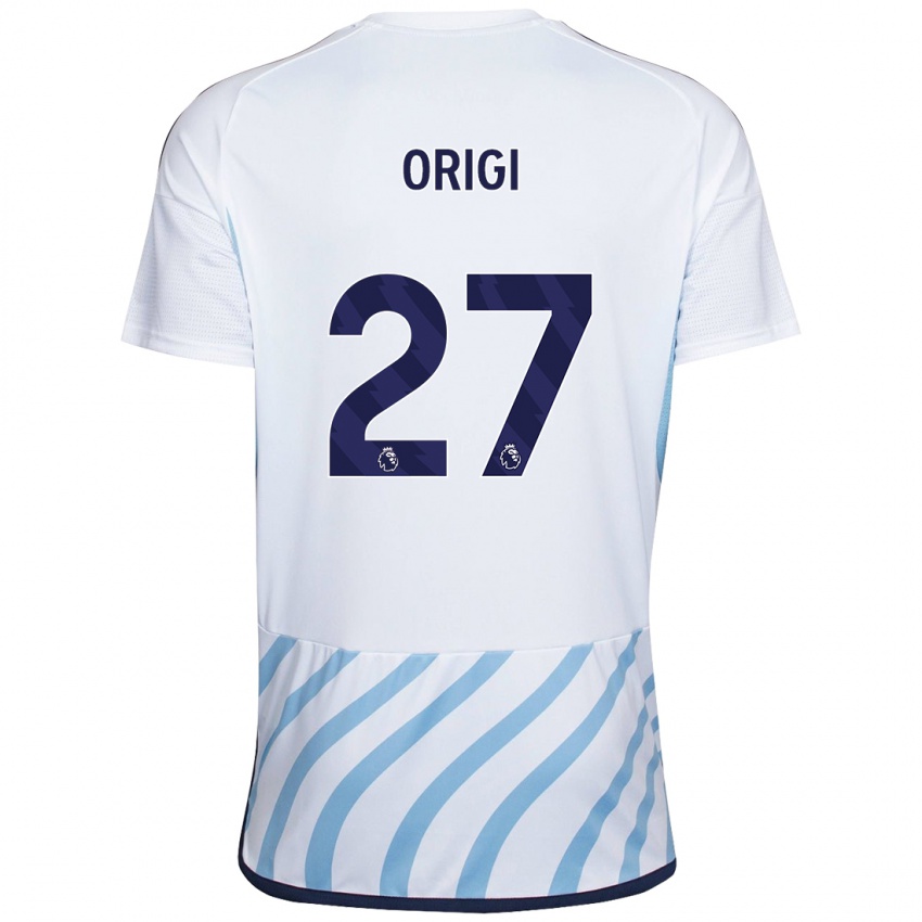 Homme Maillot Divock Origi #27 Blanc Bleu Tenues Extérieur 2023/24 T-Shirt Suisse