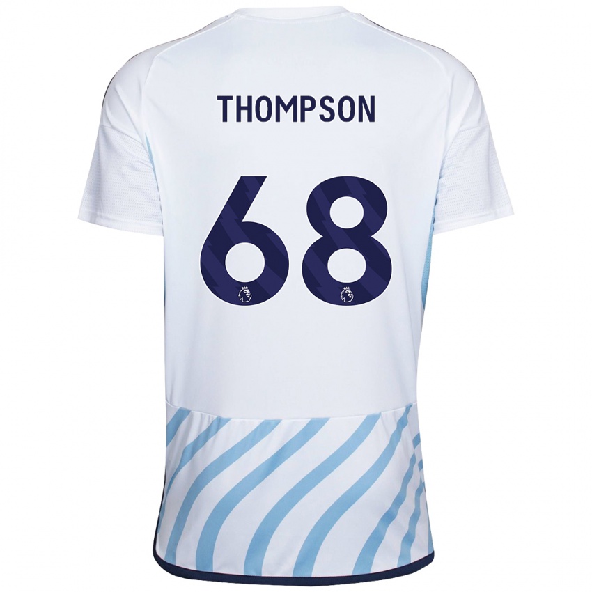 Homme Maillot Jack Thompson #68 Blanc Bleu Tenues Extérieur 2023/24 T-Shirt Suisse