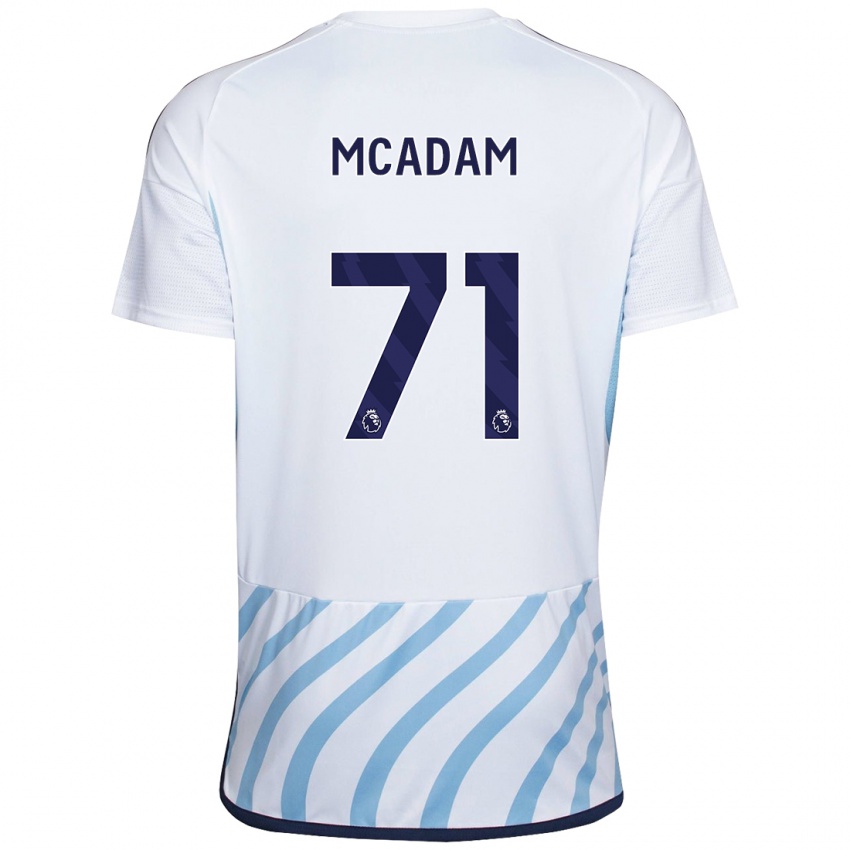 Homme Maillot Kyle Mcadam #71 Blanc Bleu Tenues Extérieur 2023/24 T-Shirt Suisse