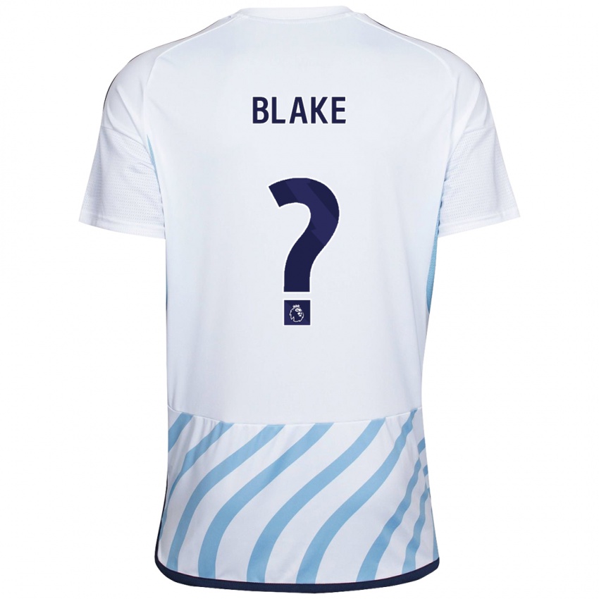 Homme Maillot Zyan Blake #0 Blanc Bleu Tenues Extérieur 2023/24 T-Shirt Suisse