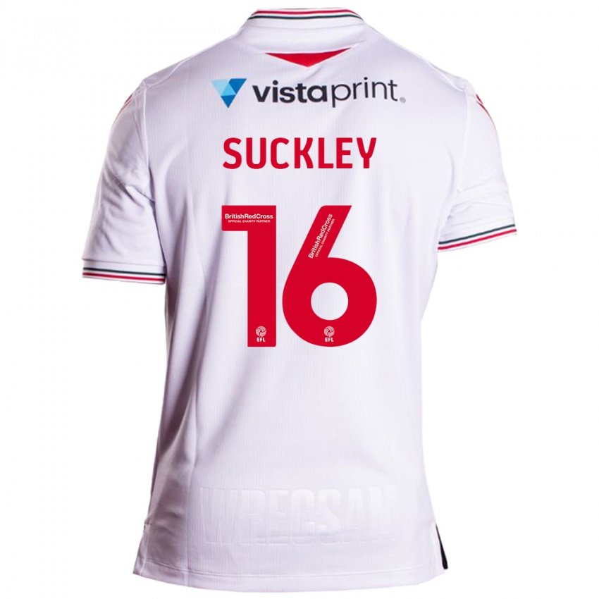 Herren Ava Suckley #16 Weiß Auswärtstrikot Trikot 2023/24 T-Shirt Schweiz